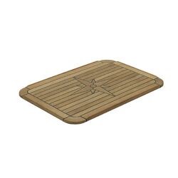 Nautic Star Square Teak Table Top Rounded Corners