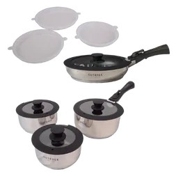Outback Explorer Smart Storage Non-Stick Pots & 3 Fry Pans Set w/ Lids