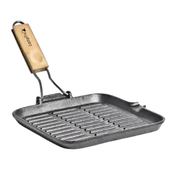 Campfire Cast Iron Square Folding Frypan 24cm