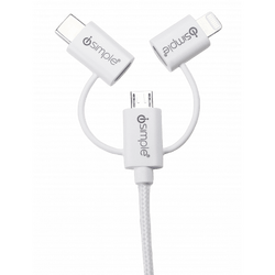 3 In 1 Charge / Sync Cable - White