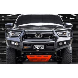 Piak Elite No Loop To Suit Hilux 2020 Onwards With Black Recovery Points & Orange Under Body Protection