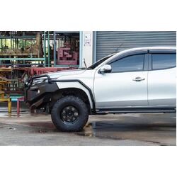 Piak Side Steps Curved Down AL Checker Plate Silver To Suit Ford Ranger PXI / PXII / PXIII