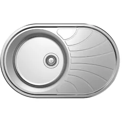NCE One Piece Round Sink w/ Off-Centre Drain 770mm