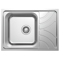 NCE 605MM ONE PIECE SQUARE SINK WITH OFF-CENTRE DRAIN