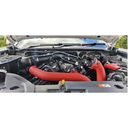 Process West 3.5 INCH CROSSOVER PIPE black powder coated finish - Compatible With Factory Air Box And Process West Air Box