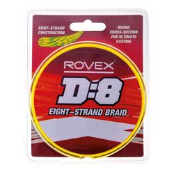 Rovex D:8 Hi Vis Yellow Braid 150yd - 300yd Fishing Line (8 Strand Braid)