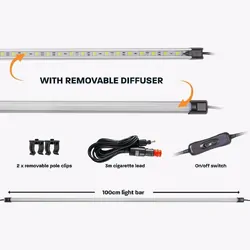 HARDKORR 100CM SUPER BRIGHT LED LIGHT BAR W/CIG LEAD AND SWITCH, DIFFUSER