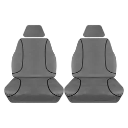 Tuff Terrain Canvas Grey Seat Cover to Suit Toyota HiAce LWB Crew Van 14-On FRONT