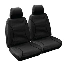 Tuff Terrain Canvas Blackl Seat Covers to Suit Toyota Hilux Workmate SR Single Cab Bucket Seats 07/15-On FRONT