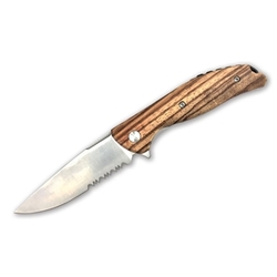 American Buffalo Roper Outlaw Zebrawood 8.9Cm Blade