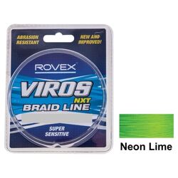 Rovex Viros NXT Braided Fishing Line - Neon Lime 150yd - 300yd