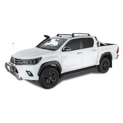 Rhino Rack Vortex Rvpt Black 2 Bar Roof Rack For Toyota Hilux Gen 8 4Dr Ute Double Cab 10/15 On