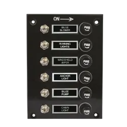 Switch Panel Black 6 Switch