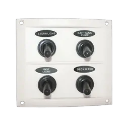 White Splashproof 4 Switch Panel