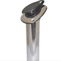 Rod Holder Stainless Steel With Black Cap
