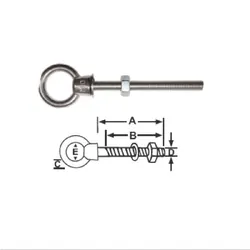 Eye Bolt & Collar Stainless Steel M6 x 60mm