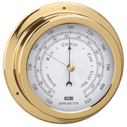 Anvi Polished Brass Barometer -70mm Dia Face