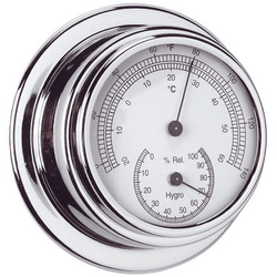 Anvi Chrome Plated Brass Thermometer & Hygrometer Combo -70mm Dia Face