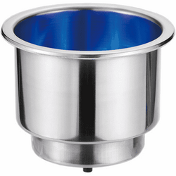 Recessed Drink Holder Stainless Steel Blue Led Lighting