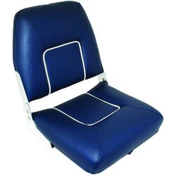 Bosun Folding Upholstered Seat Dark Blue With White Centre Piping