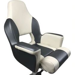 Deluxe Flip-Up Helmsman Seat White /Dark Grey Carbon