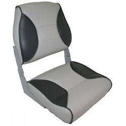 Bluewater Deluxe High Back Folding Seat - Charcoal/Grey/Charcoal