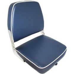 Ensign Folding Upholstered Seat - Dark Blue With Ivory White Trim