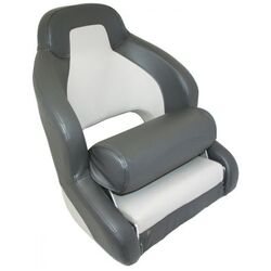 Compact Flip-Up Admiral Helmsman Seat - Charcoal/Light Grey