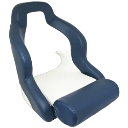 Compact Flip-Up Admiral Helmsman Seat - Dark Blue/White