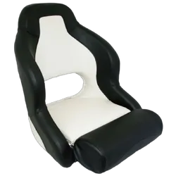 Compact Flip-Up Admiral Helmsman Seat - Black/Light Grey
