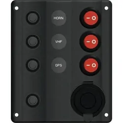 Switch Panel 3 Switch & Cigarette Socket 12V