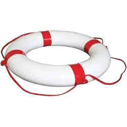 Decorative Lifebuoy Ring - White - With Red Bands 650mm