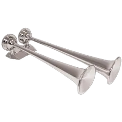 Fullblast Dual Trumopet Air-Electric Horn- Chrome 24v