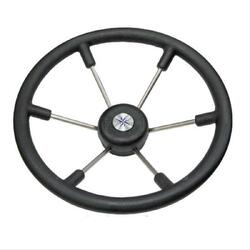 Timone Stainless 6 Spoke Steering Wheel 360mm Dia