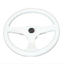 Alpha 3 Spoke Steering Wheel White 340mm Dia