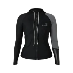 Jetpilot Cause Long Sleeve Ladies Hooded Rashie - Black