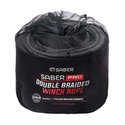 Saber Offroad 8,500KG - 10mm SaberPro Black Double Braided Winch Rope - 30M