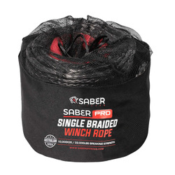 Saber Offroad 10,000KG - 10mm SaberPro Black Single Braided Winch Rope - 30M