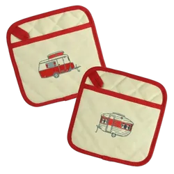 Van Go Collections Embroidered Pot Holders Mini Caravan Spring