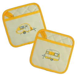 Van Go Collections Embroidered Pot Holders Teardrop Caravan Autumn