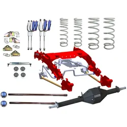 Superior Bolt in Coil Conversion VSB14 Approved 2 Inch (50mm) Lift Kit with Track Corrected Chromoly Diamond Diff Housing w/Remote Reservoir Shocks (F