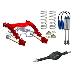 Superior Bolt in Coil Conversion VSB14 Approved 2 Inch (50mm) Lift Kit with Track Corrected Chromoly Diamond Diff Housing w/2.5 Remote Reservoir Shock