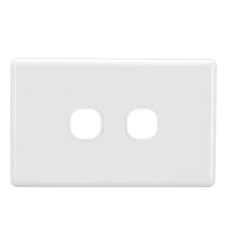 Projecta 2 Gang Blank Switch Plate - White