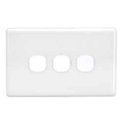 Projecta 3 Gang Blank Switch Plate - White