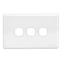 Projecta 3 Gang Blank Switch Plate - White