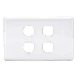 Projecta 4 Gang Blank Switch Plate - White