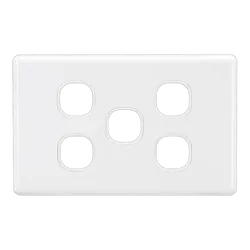 Projecta 5 Gang Blank Switch Plate - White
