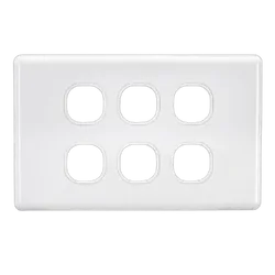Projecta 6 Gang Blank Switch Plate - White