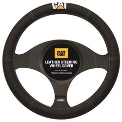 CATERPILLAR LEATHER STEERING WHEEL COVER SWCATBLK