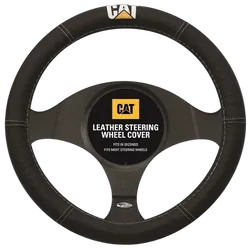 CATERPILLAR LEATHER STEERING WHEEL COVER SWCATBLK